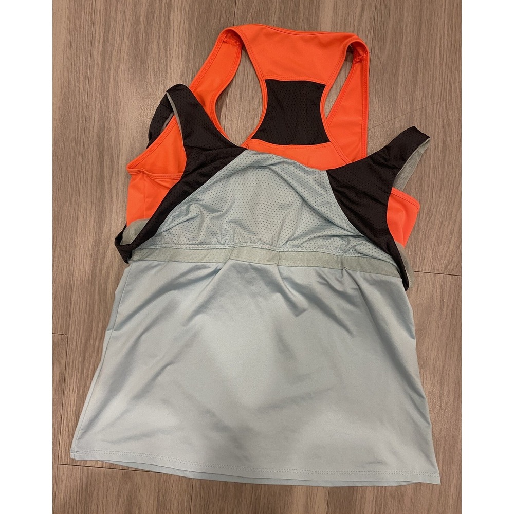 Lucky in Love Tank Top Sports Bra Womens Medium 8-10 Blue Orange Gray Sleeveless - Picture 2 of 6